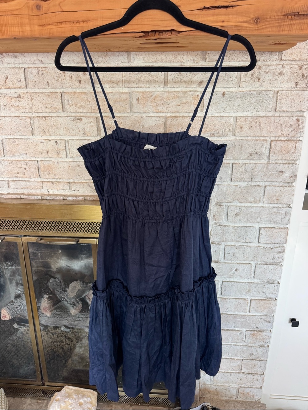 Navy Smocked Spaghetti Strap Sundress